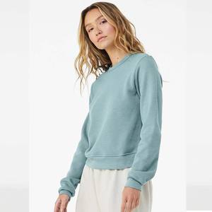 Sweat-shirt Bella Canvas pour femme, en molleton éponge, col rond classique, bleu chiné - Product Image 2
