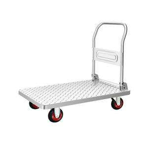 간편한 보관 및 저소음 회전 바퀴 플라스틱을위한 접이식 핸들러가있는 500 Kg 적재 용량 헤비 듀티 핸드 트럭 트롤리 - Product Image 5