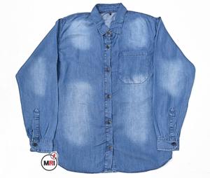 Venta al por mayor de alta demanda de nuevo diseño de camisa de mezclilla con lavado ácido de color sólido de algodón Casual nuevo estilo camisas de mezclilla - Product Image 2