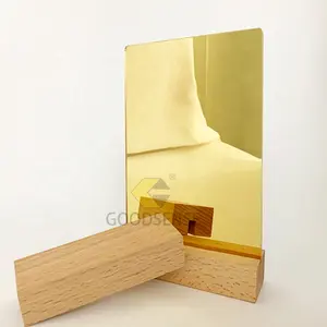 Goodsense-Espejo acrílico dorado autoadhesivo, espejo plexiglás, Adhesivo de pared grande personalizado para diseño de publicidad