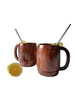 Tasse à café en bois écologique fabriquée à la main verres en bois naturel durable avec poignée pour thé café ou cadeaux pour les promotions - Product Image 3