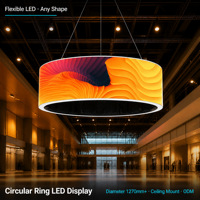 Layar LED Lengkung Fleksibel Kreatif AI Display Soft Inner Outer Arc, Video Wall P1.2 P1.8 7680Hz Indoor 8K 1000cd Garansi 2 Tahun