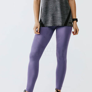 Pantalon de sport pour femme, taille haute, imprimé par sublimation personnalisée, sans couture, en spandex/nylon, vente directe d'usine - Product Image 3