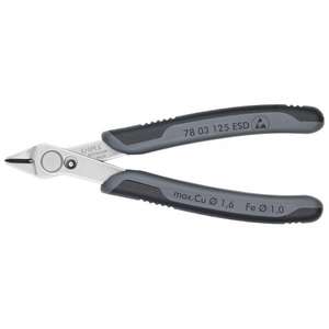 Pince à découper électronique Knipex Super Knips en acier INOX, tête polie, poignées multi-composants ESD - Product Image 1