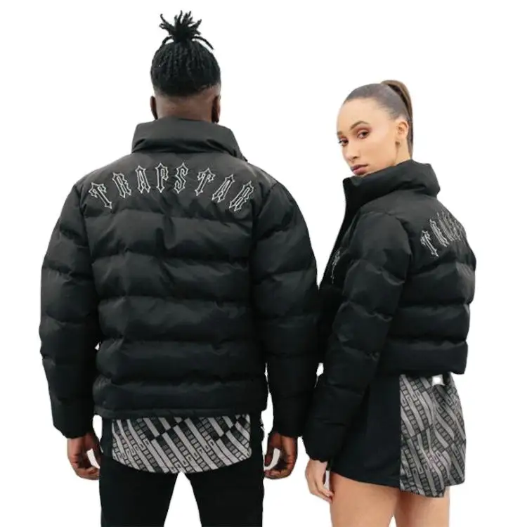 Custom new fashion men's lightweight puffer down jacket OEM plus size streetwear trapstar quilted classic unisex winter coat