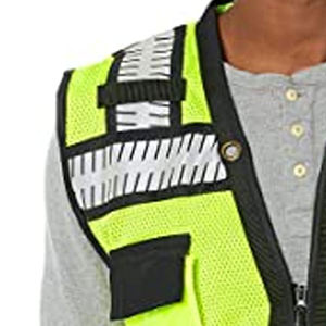 Green Customized Hi Vis Surveyor Engineer Ems <b>Medical</b> Construction Reflective Safety Vests Class2 With Pouch <b>Bag</b> - Product Image 3