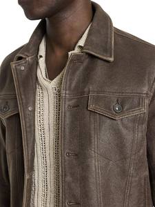 New <b>Top</b> Hot Selling Men's Coated Cow Skin Genuine Biker Jacket <b>Distressed</b> Windproof Breathable Hooded Stand Collar Front Logo - Product Image 2
