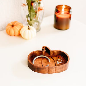 ถาดไม้รูปฟักทองสำหรับตกแต่งบ้านถาดไม้แกะสลักไม้เนื้อแข็งสำหรับแต่งบ้านในฤดูใบไม้ร่วงถาดไม้สำหรับตกแต่งฮาโลวีน - Product Image 1