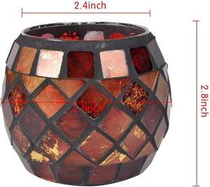 Handmade Mosaic <b>Glass</b> Tea Light <b>Candle</b> Holder Romantic Decorative <b>Candle</b> <b>Jar</b> for Home Wedding & Gift - Product Image 6