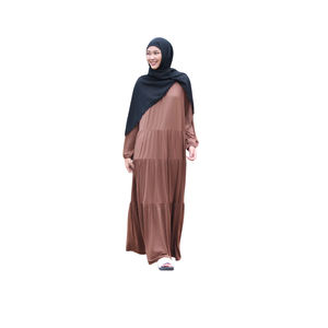Robe longue pour femmes de haute qualité Design ethnique modeste avec manches longues Tissu en mousseline de soie douce Durable et élégant Zevanya - Product Image 4