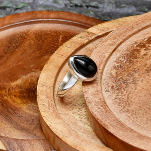 Belle conception naturelle Onyx noir bague en argent Sterling 925 bohème déclaration délicate anniversaire guérison cristal bijoux cadeau - Product Image 3