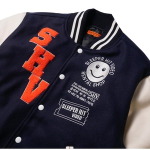 Patchs brodés en chenille, patchs en laine et viscose, veste de baseball unisexe vintage, col montant, hiver 2025 - Product Image 1