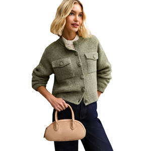 Chaqueta Bomber Personalizada de Otoño/Invierno para Mujer, Color Sólido, con Cierre y Logotipo, con Ribete de Piel, Transpirable, de Poliéster, Marca Personalizada - Product Image 2