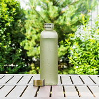 Bouteille d'eau 650ml verte-sans BPA, tritan, étanche, durable-Bouteille de boissons sportives pour la salle de sport, les voyages, l'école, le cyclisme,