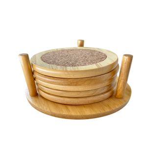 Wooden <b>Drink</b> <b>Coasters</b> Wooden <b>Coasters</b> Cup <b>Coaster</b> Set for Bar Kitchen Home Apartment And Restaurant Usage - Product Image 2