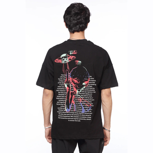 2025 nueva ropa de calle, camiseta con lavado de piedra ácida, logotipo personalizado, hombros caídos, 100% algodón, Ringer, ajuste de punto de gran tamaño - Product Image 4