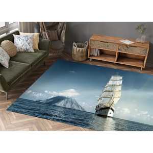 Wave Sea Printed <b>Rug</b> - Modern Anti-Slip Carpet for Living Room,<b>Chenille</b> <b>Rug</b> - Product Image 2