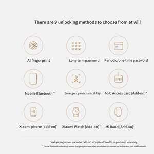 กลอนประตูอัจฉริยะ Xiaomi Smart Lock 2 รุ่น Cat Eye พร้อม AI สแกนลายนิ้วมือ ระบบมองเห็นกลางคืนด้วยอินฟราเรด ตรวจจับความเคลื่อนไหวของมนุษย์ รองรับ WiFi ดูผ่านแอป Mi Home ได้จากระยะไกล - Product Image 6