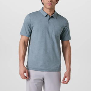 Ventes en gros de chemises de golf en coton 100% tricoté avec logo personnalisé, respirantes, à séchage rapide, avec poche brodée, pour hommes, athlétiques - Product Image 1
