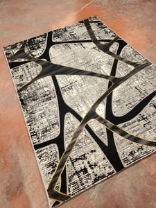 Tapis Adiva turcs modernes en polyester shaggy, tissés jacquard, fabriqués à la machine, à poils longs, rembourrés, réversibles, lavables, antidérapants - Product Image 3