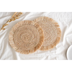 Set de table décoratif en jute fait main, écologique, réutilisable, personnalisable, motif végétal, haute qualité, moderne et élégant - Product Image 1