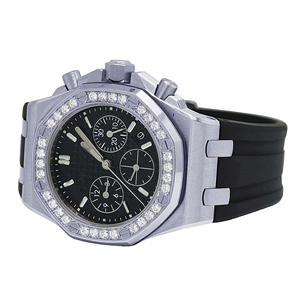 Montre vintage en quartz moissanite glacée avec cadran en verre et boîtier en acier inoxydable - Product Image 5