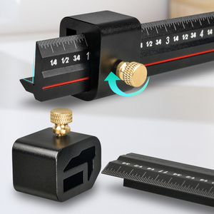 مسطرة جيب دقيقة من سبائك الألومنيوم على شكل حرف T، أداة صناعية للأعمال اليدوية، مسطرة قياس مربعة على شكل حرف T، قابلة للتخصيص حسب الطلب، بوحدات قياس إنجليزية ومترية - Product Image 5