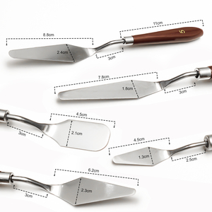 Bluebird, juego de cuchillos de paleta de pintura de acero inoxidable de 5 piezas, mezcla de colores de madera, pintura acrílica, pasta de modelado, Kit de suministro de arte - Product Image 4