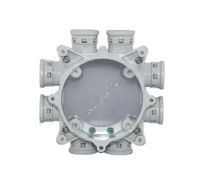 Caja de Conexión para Conducto de PVC Estándar de 8 Entradas y 1 Salida con Conector Moldeado, Caja Redonda para Muro de Hormigón - Product Image 1