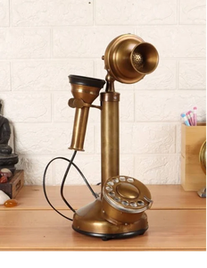 Exhibición de teléfono de latón antiguo, estilo de vela Vintage, decoración náutica para el hogar, artesanía de Calvin de Metal pulido - Product Image 1