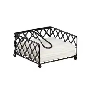 Servilletero de Metal clásico Diseño abierto Estilo de lujo moderno Respetuoso con el medio ambiente Durable Fácil recarga/Limpieza Opciones personalizables - Product Image 1