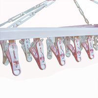 Offre Spéciale – Organisateur de Vêtements Pliable en Plastique Robuste et Multifonctionnel avec 52 Pinces à Linge Coupe-Vent – Idéal pour Adultes, Enfants, Armoire et Garage