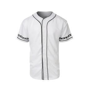 Maillot de baseball pour hommes, broderie 2026, col en V, sublimation, vente en gros, blanc, à broder - Product Image 3