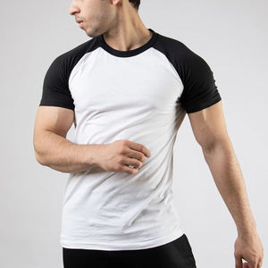 Camiseta Deportiva de Manga Corta para Hombre, Cuello Redondo, Manga Raglán en Contraste, Elástica, Transpirable, para Gimnasio y Entrenamiento - Product Image 2