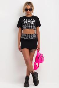 Logo personnalisé Matériau en coton Respirant Respectueux de l'environnement Demi-col ras du cou Couleur noire Recadrée Printemps Été Femmes OEM ODM Dernier cri - Product Image 3