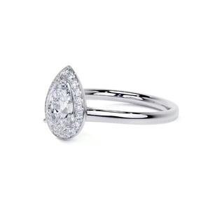 10k Pear Lab Grown Diamond Ring 4X6 Solid <b>White</b> Gold Jewelry Pear Cut Engagement Ring IGI Certificate F Color VS1 Clarity - Product Image 5
