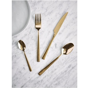 Couverts en acier inoxydable finition dorée argenterie de qualité supérieure parfaite pour les ustensiles de cuisine, la vaisselle, les mariages et les banquets - Product Image 1