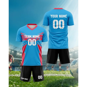 ชุดกีฬาเสื้อฟุตบอลและฟุตบอลสำหรับนักเรียนใหม่ล่าสุด OEM ชื่อและจำนวนที่กำหนดเองสำหรับการแข่งขันและการฝึกอบรมทีม - Product Image 2