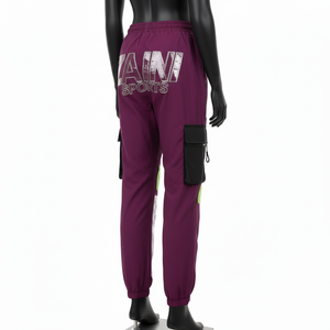 Pantalones Cortavientos para Mujer, Tejido de Nailon Resistente al Viento, 120 GSM, Paneles de Color en Bloques, Corte Cargo, Logotipo Personalizado - Product Image 5