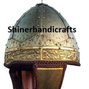 Casque conique médiéval tardif de fabrication indienne / Casque viking entièrement portable en laiton, cadeau de Noël - Product Image 4