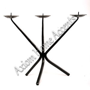 Ensemble de bougeoirs en fer noir faits à la main, élégants et rustiques, bougeoirs coniques artisanaux, centre de table, décoration de Noël, décoration de mariage, Axiom - Product Image 4