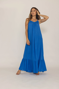 Vestido Largo Maxi de Playa, Verano, Transpirable, Ecológico, 100% Algodón, Diseño Elegante, Patrón Sólido, Marca Privada OEM, en Oferta - Product Image 3