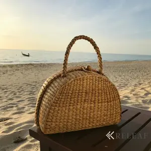 Hot design Picnic Basket Straw Bag Picnic Bag Straw Knitted with Top Handle Tote Bag Wicker Basket Ba, French Basket