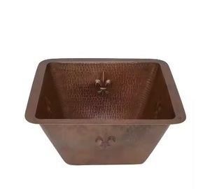 Attractive Hammered Copper <b>Sink</b> <b>Kitchen</b> Vessel Bowl <b>Sinks</b> Counter Top Wash Basin <b>for</b> Home Usage & Decorative Purpose - Product Image 1