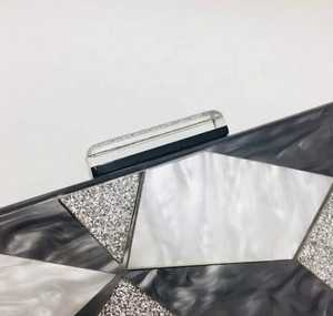 Black & Grey Geometric Resin Clutch Imitation Pearl Gold Plated Luxury <b>Butterfly</b> Solid <b>Charm</b> Clutch Complete Set Women's Wedding - Product Image 3