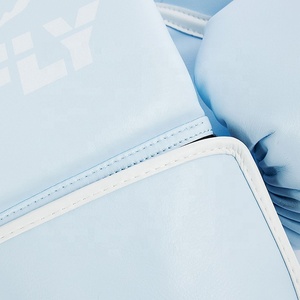 Nouveau modèle de gants de boxe professionnels à lacets pour l'entraînement au kickboxing, sangle bleue, logo personnalisé, cuir véritable confortable, Muay - Product Image 5