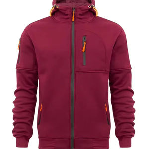Nouveau sweat à capuche pour homme, élégant, confortable et chaud pour l'hiver, tendance, couleur unie, avec fermeture éclair, en mélange de polyester épaissi, teint uni - Product Image 1