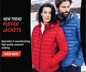 Dernières vestes matelassées safari à col montant tendance, Pakistan, imprimées avec des motifs dégradés sur le devant - Product Image 3