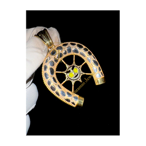 SHRAMAN DIAMOND Bijoux fins uniques et luxueux, tendance, personnalisés, en argent 925 plaqué or, unisexe, pendentif porte-bonheur vintage en forme de fer à cheval - Product Image 1