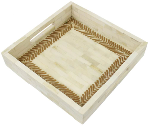 Bandeja Decorativa con Incrustaciones de Hueso Real, Bandeja de Servicio Hecha a Mano con Incrustaciones, Decoración de Cocina, Regalo, Color Personalizado - Product Image 4